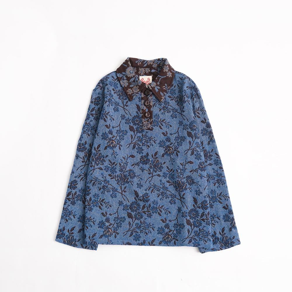 JACQUARD HEAVY POLO T (BLUE)