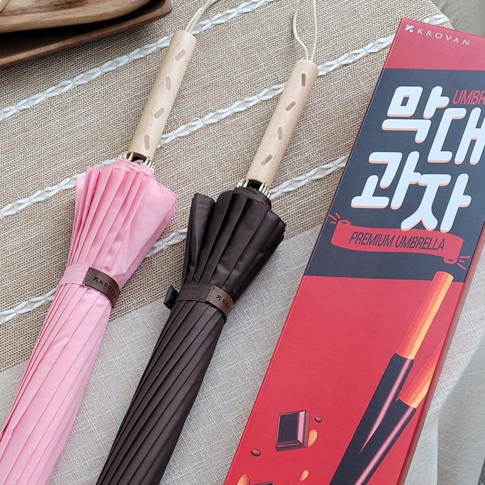 [무료각인] 크로반 초코 딸기 막대과자 예쁜 장우산 선물