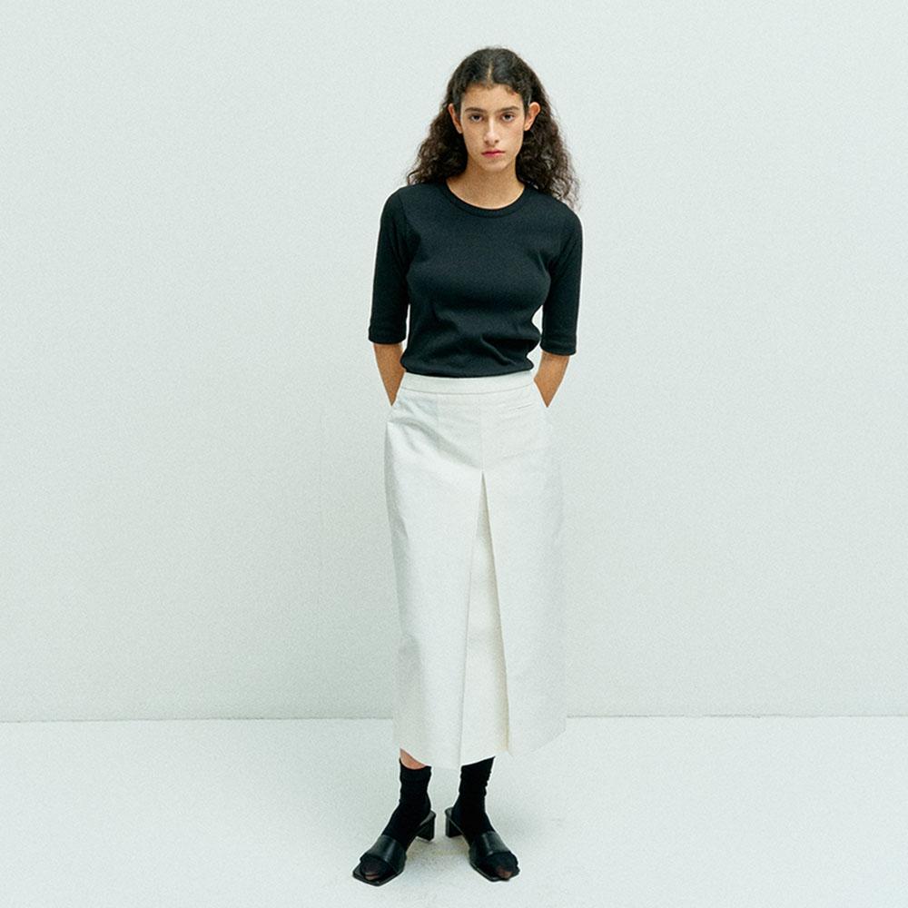 Slit Long Skirt (White)