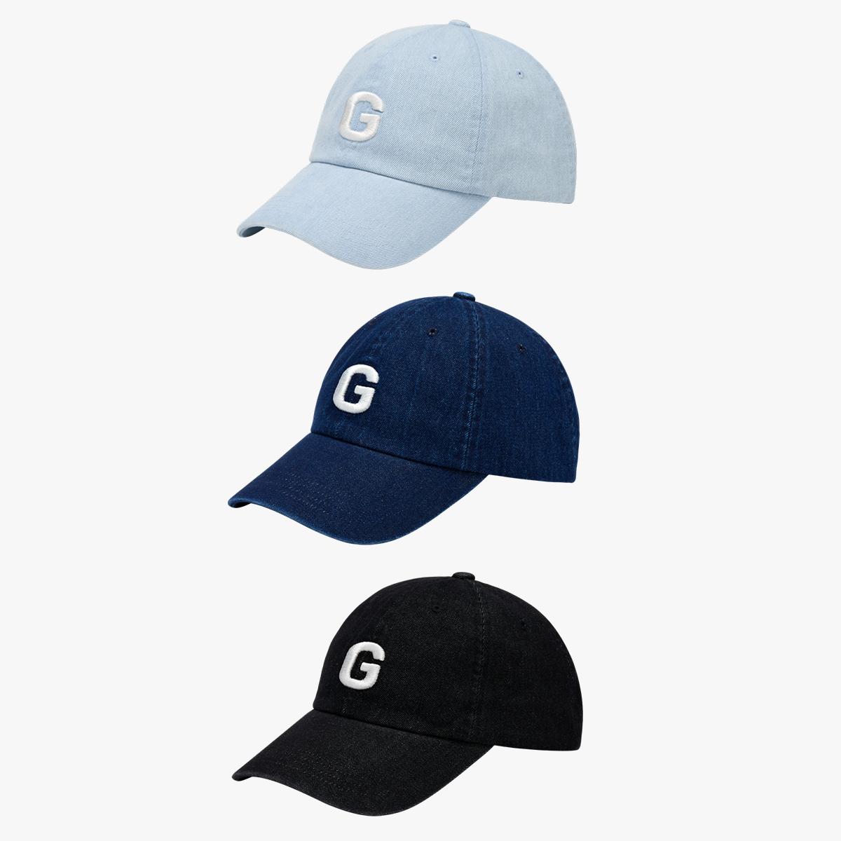 G LOGO DENIM WASHED BALL CAP (3 COLORS)