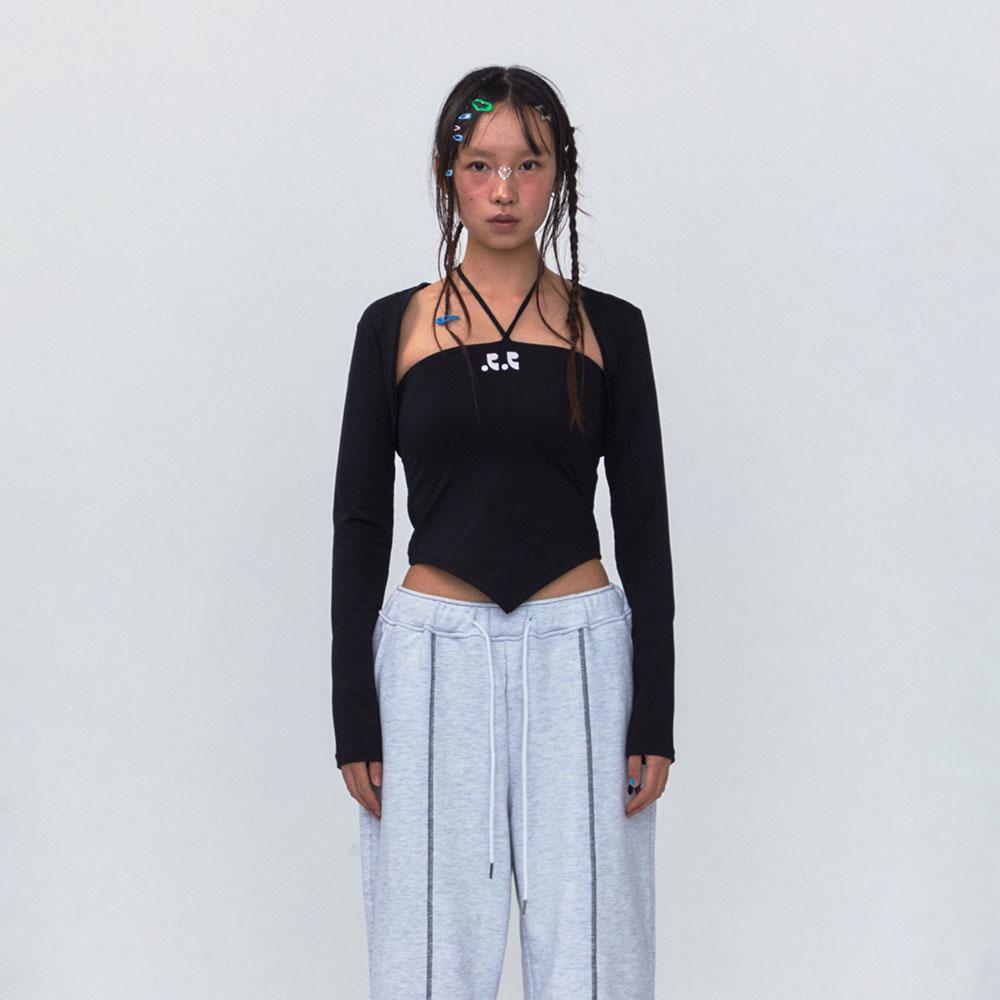 RR BOLERO + HALTER TOP (BLACK)