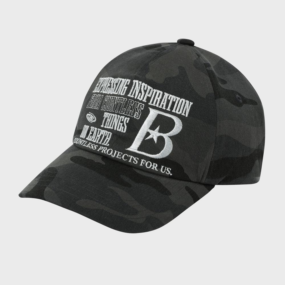 B LOGO 볼캡 [블랙 카모]