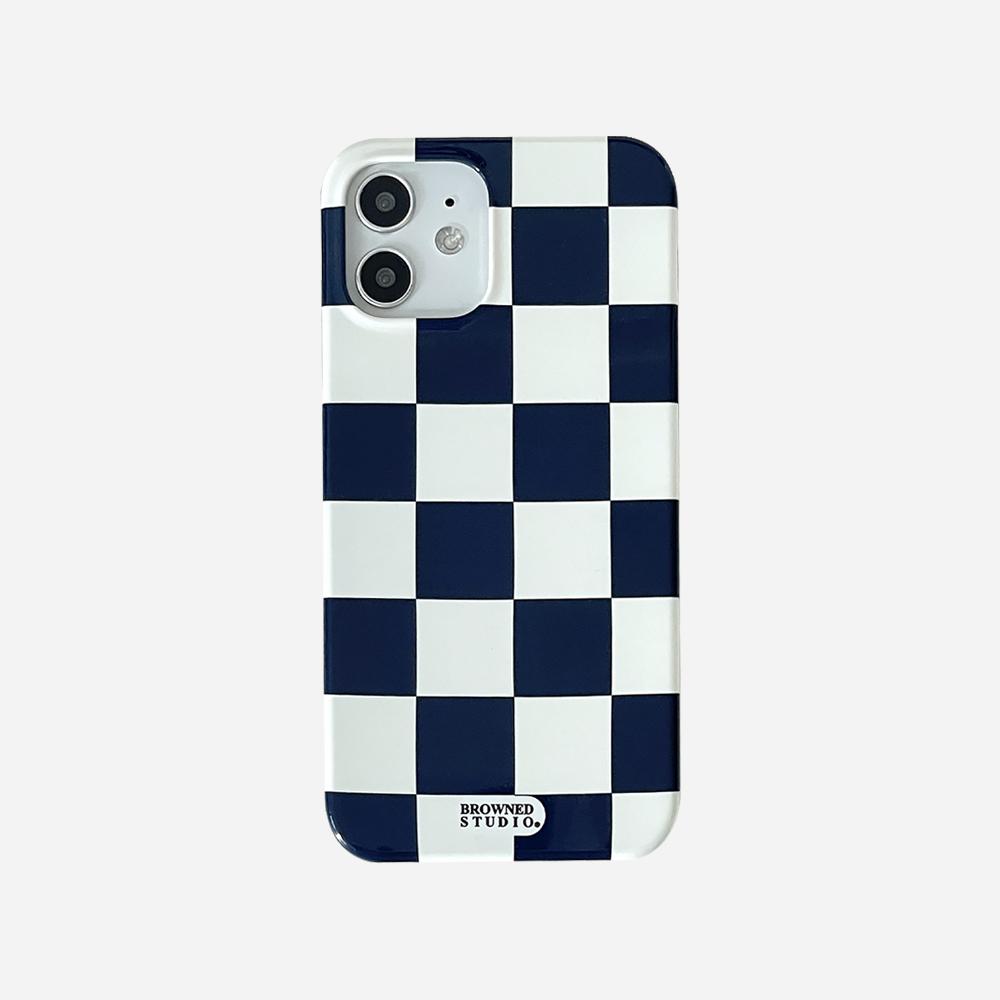 [갤럭시s26 출시] [유광 하드케이스] Checkerboard Hard Case (navy)