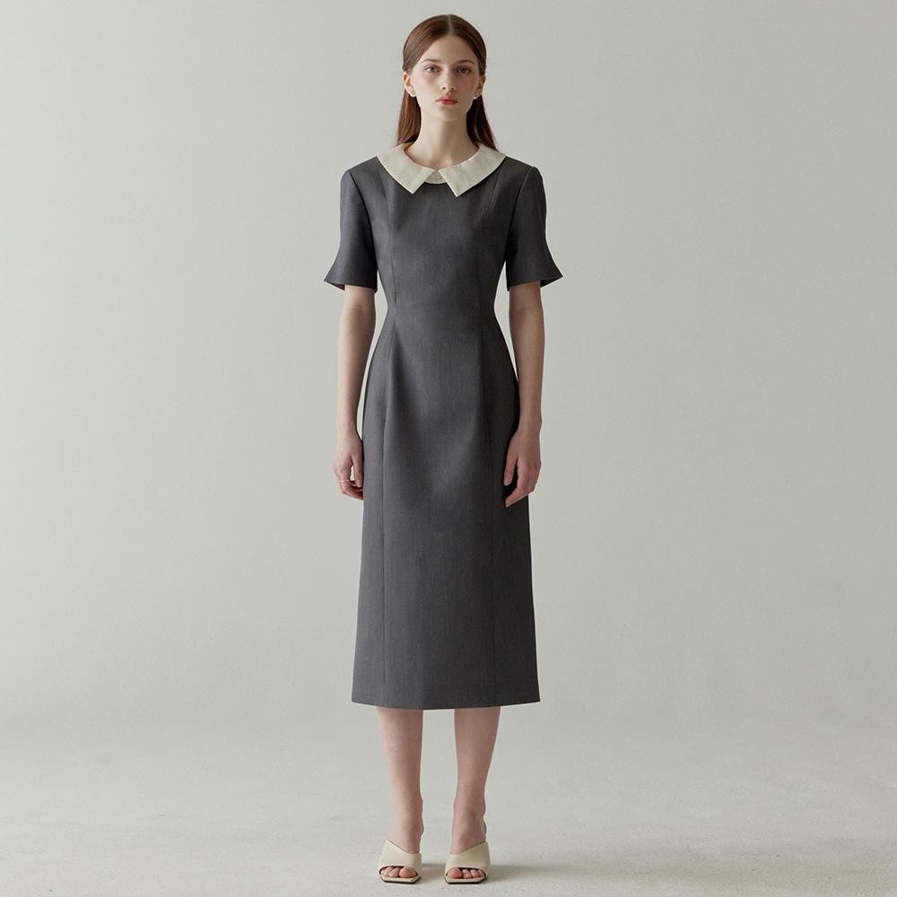 Silk Collar Dress(2color)