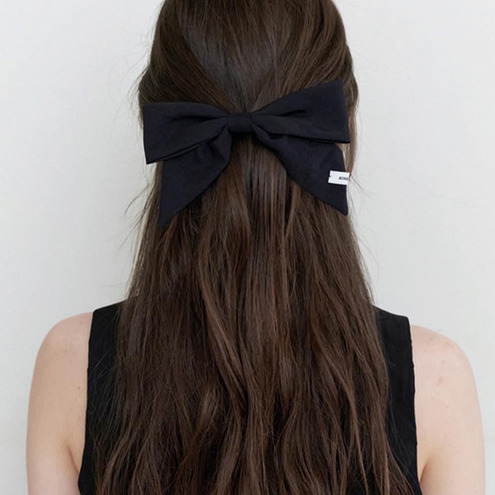 french calla ribbon ribbon pin - black