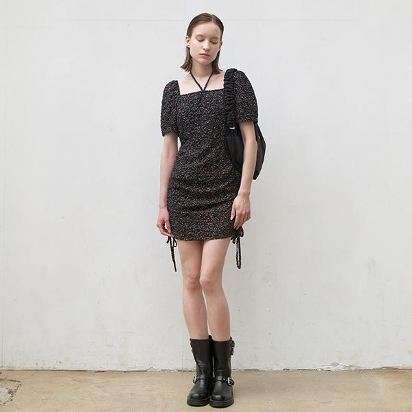 ROSE PUFF SHIRRING DRESS(OP-6179)