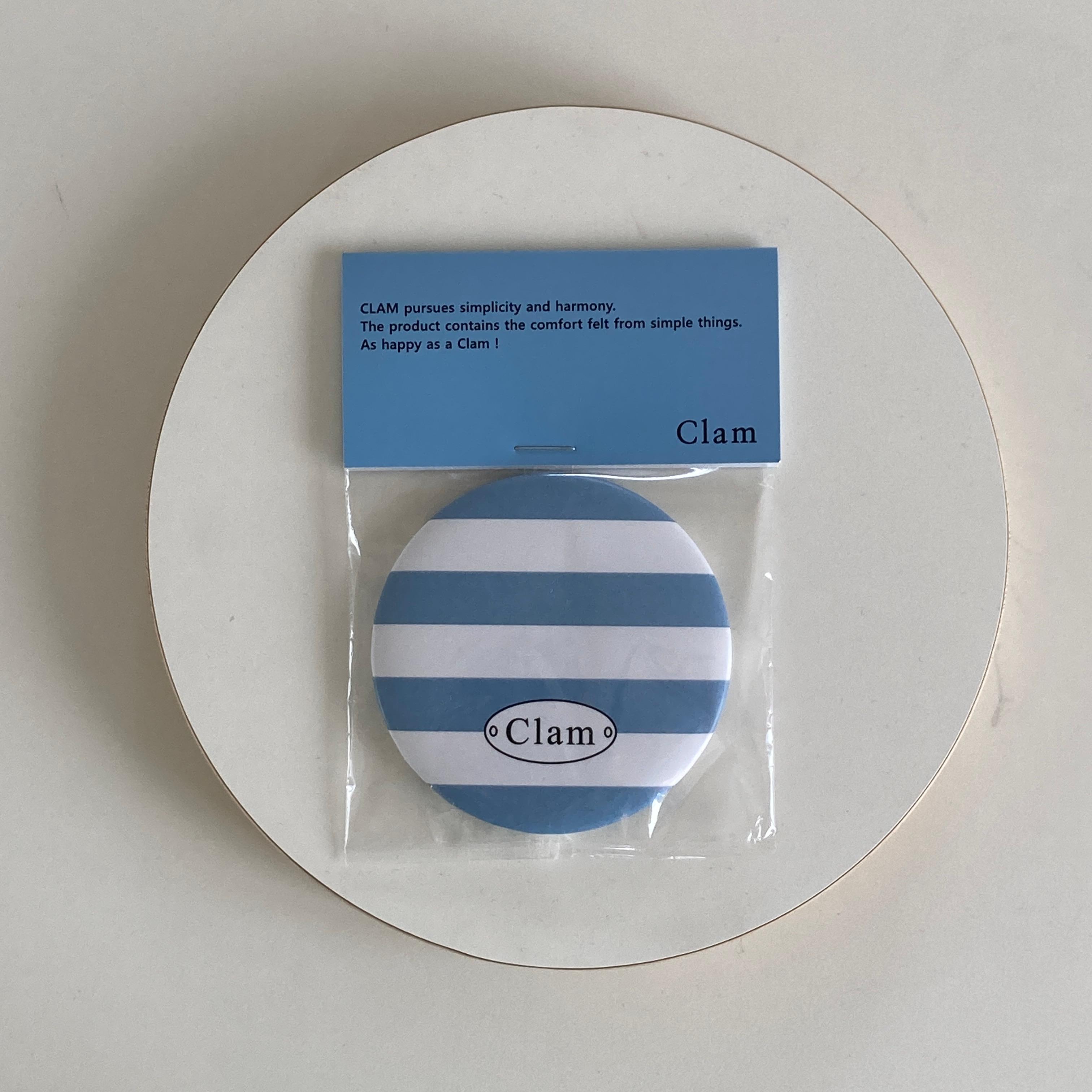 Clam hand mirror _ Blue stripe