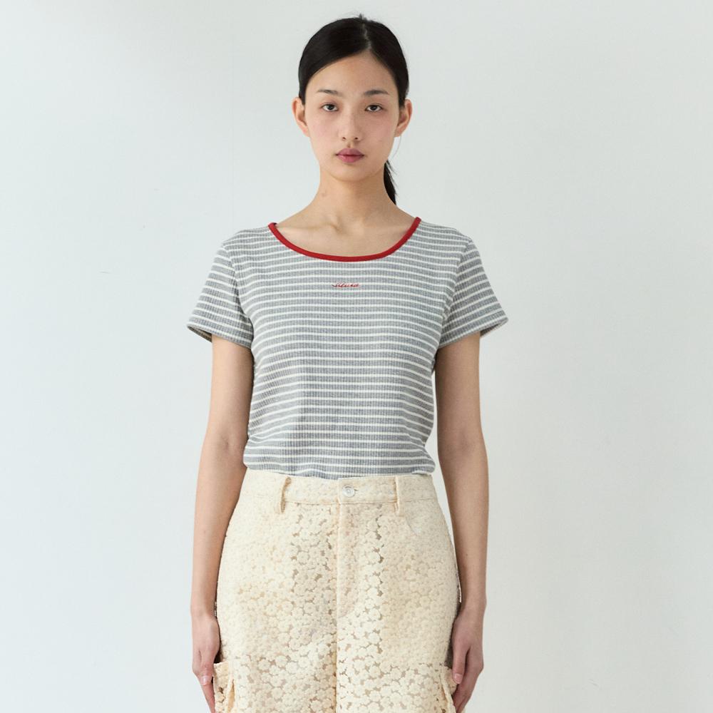 Pony Stripe T-Shirt (Melange Gray)