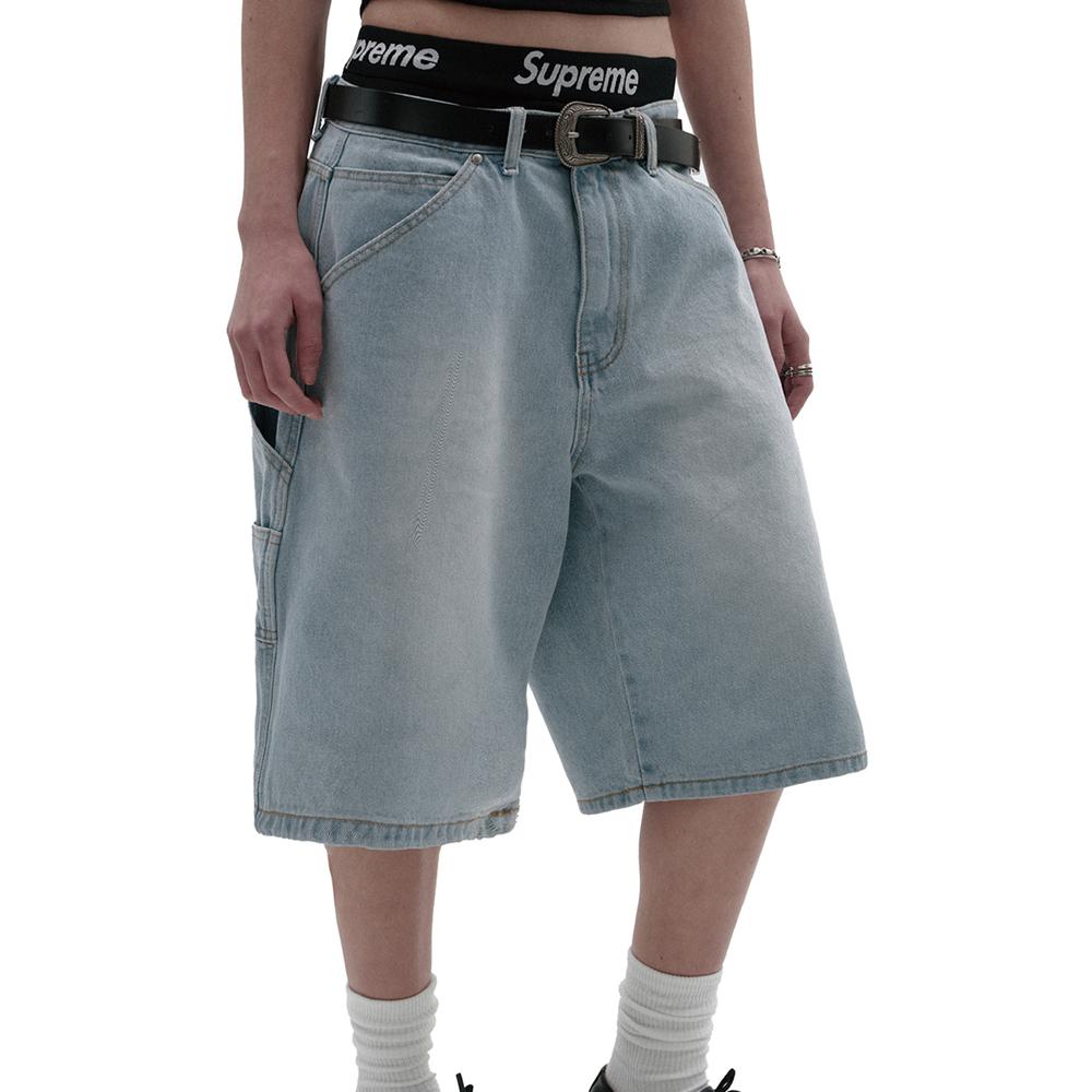 CARPENTER DENIM SHORTS [LIGHT BLUE]