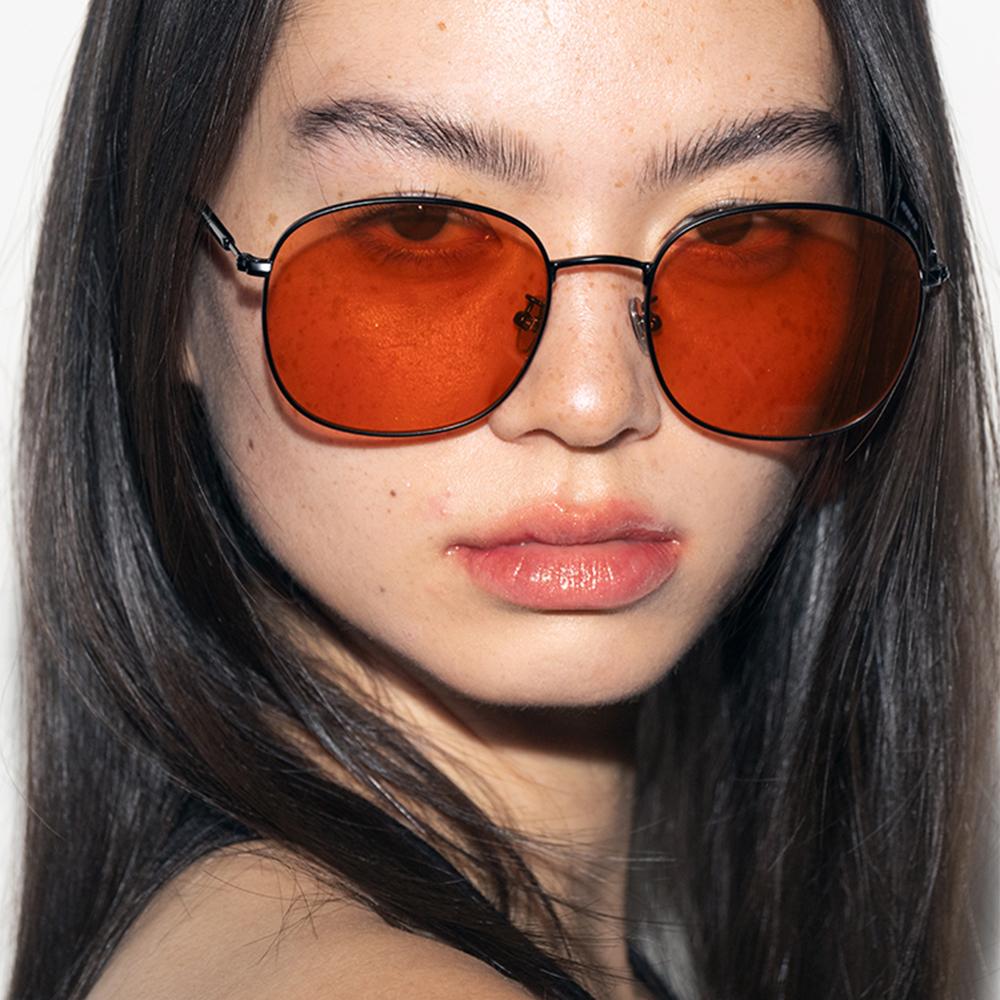 UNISEX 메탈 스퀘어 선글라스 - 오렌지 HTA07
