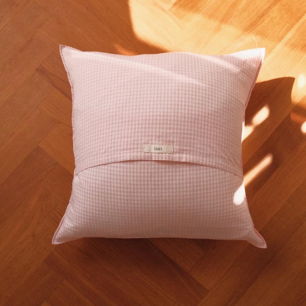 Cotton Cushion Cover_Pink Check