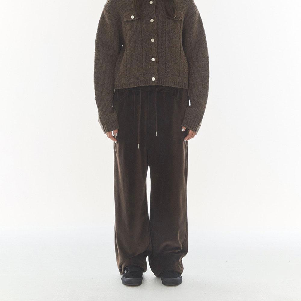 VELVET JOGGER PANTS (BROWN)