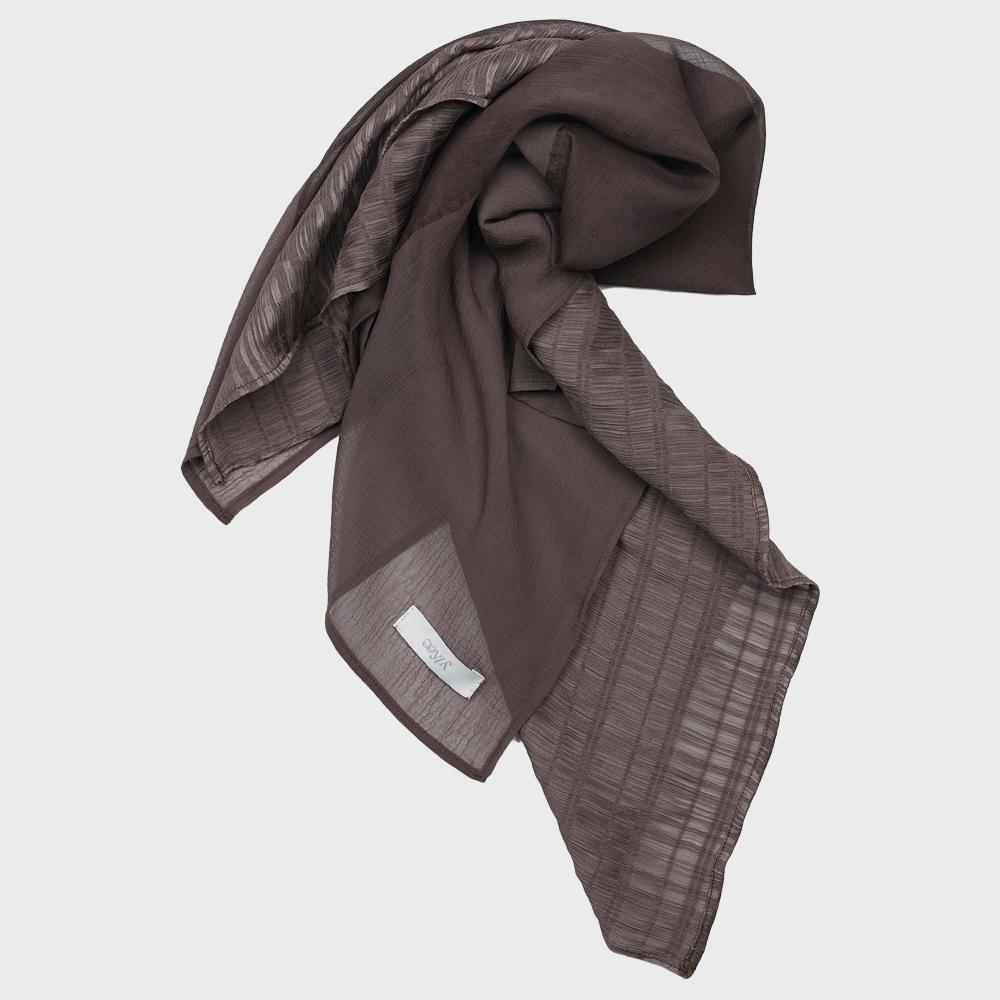 Sheer Panel Scarf _ Brown