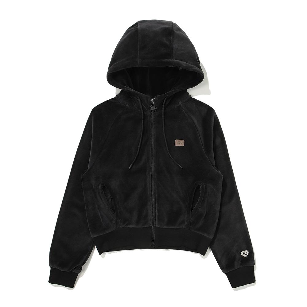 W 에코 벨루어 후디 집업_Black