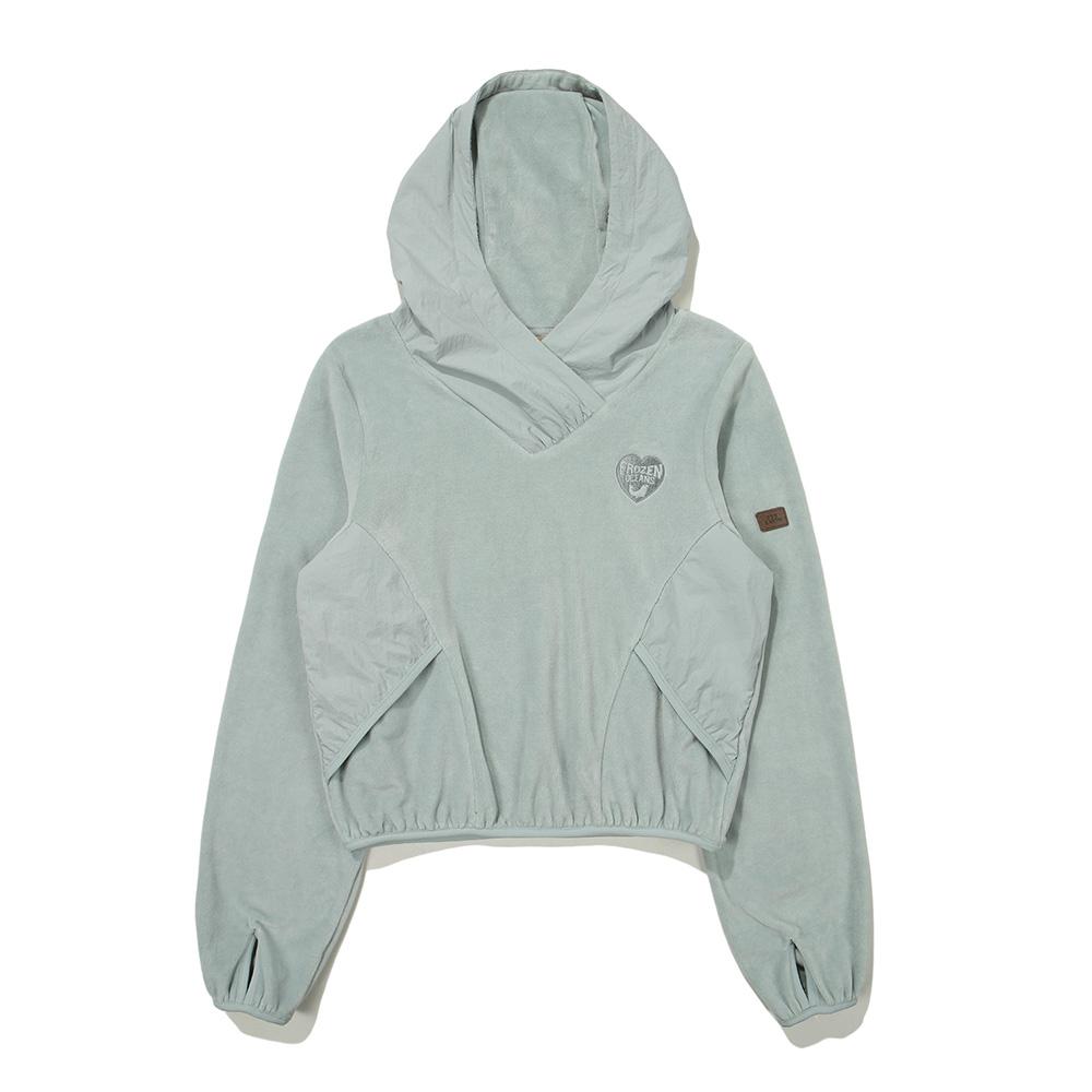 W 에코 벨루어 후디 집업_Dark Mint