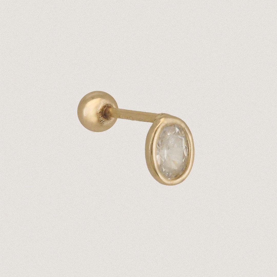 14k oval cubic piercing