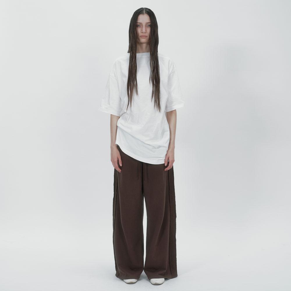WIDE LEG SWEAT PANTS IN BROWN