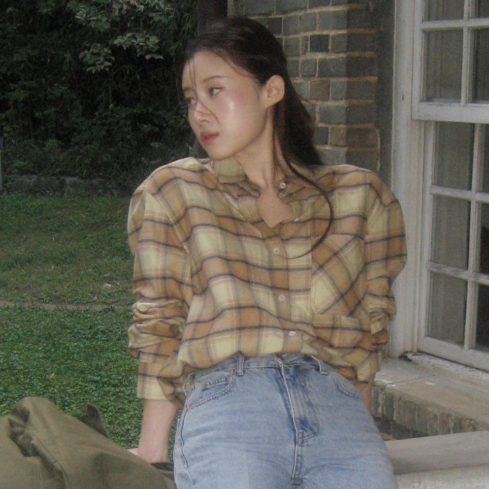 check pocket shirt (brown)