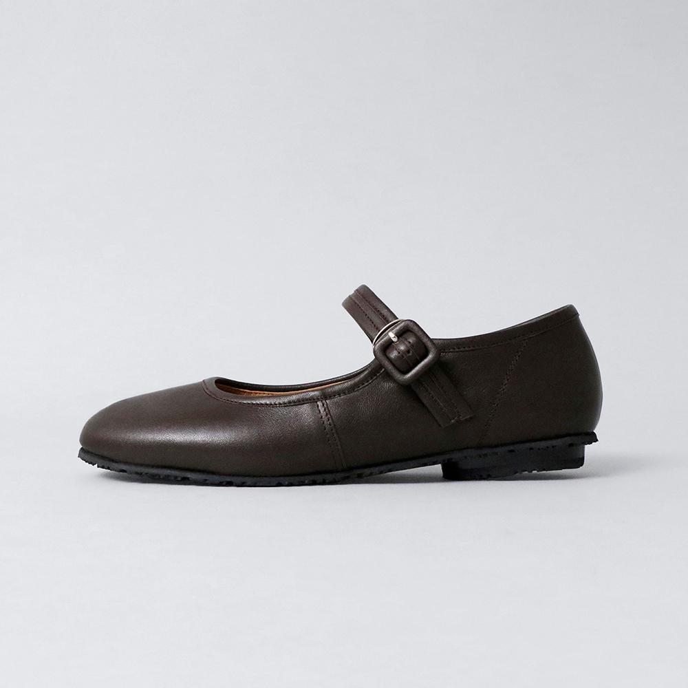 Mary Jane Flat Shoes (W/ Vibram) . Brown