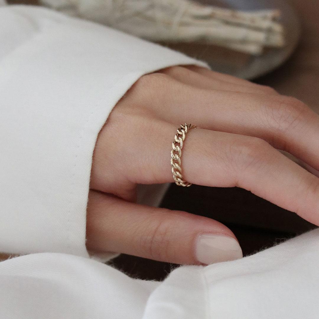 14k chain ring