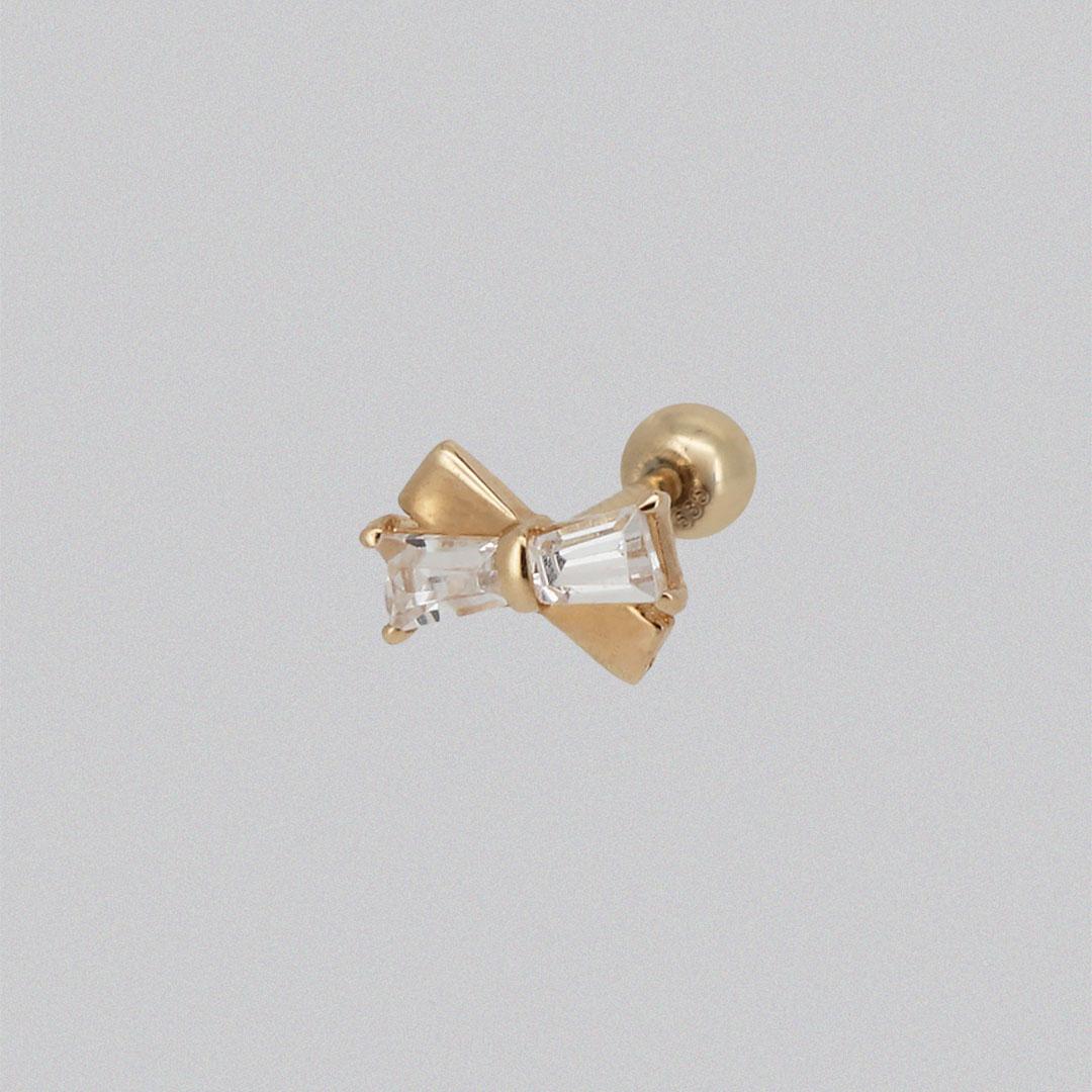 14k square cubic ribbon piercing