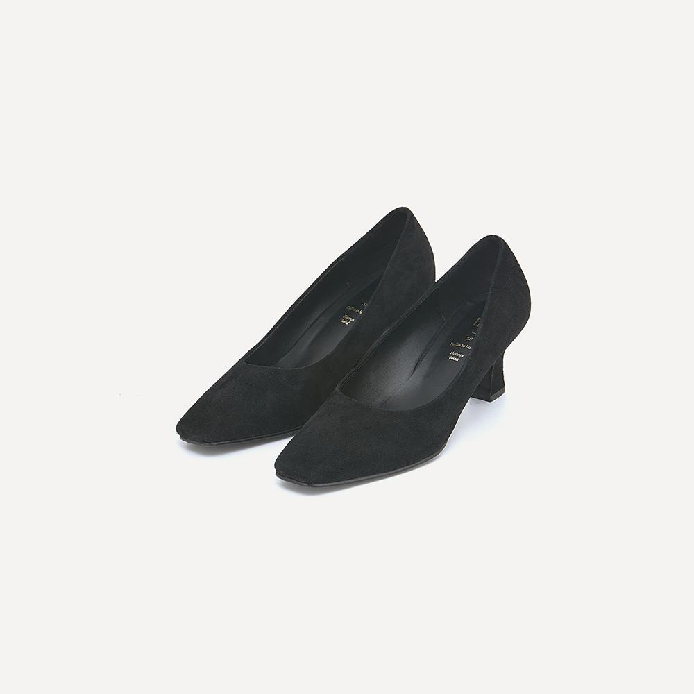 LOUNY PUMPS HEEL (SUEDE BLACK)