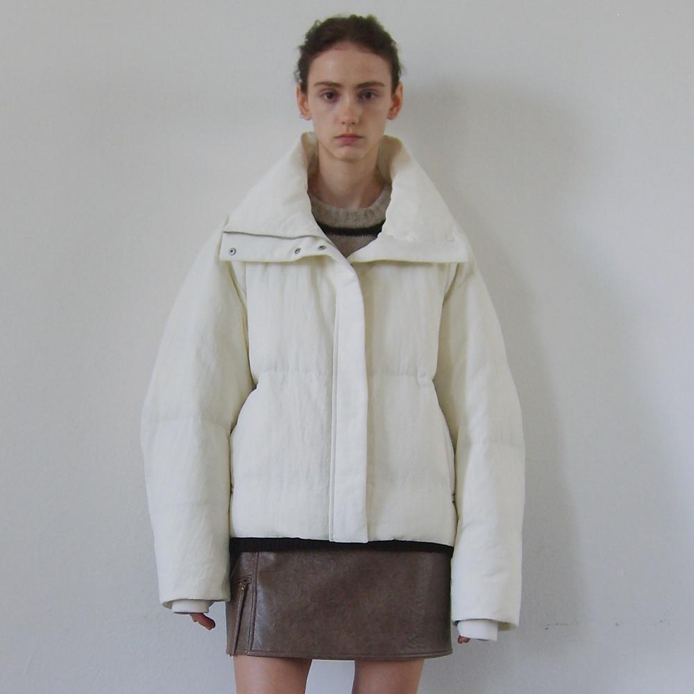  HIGH NECK PUFFER JACKET - IVORY