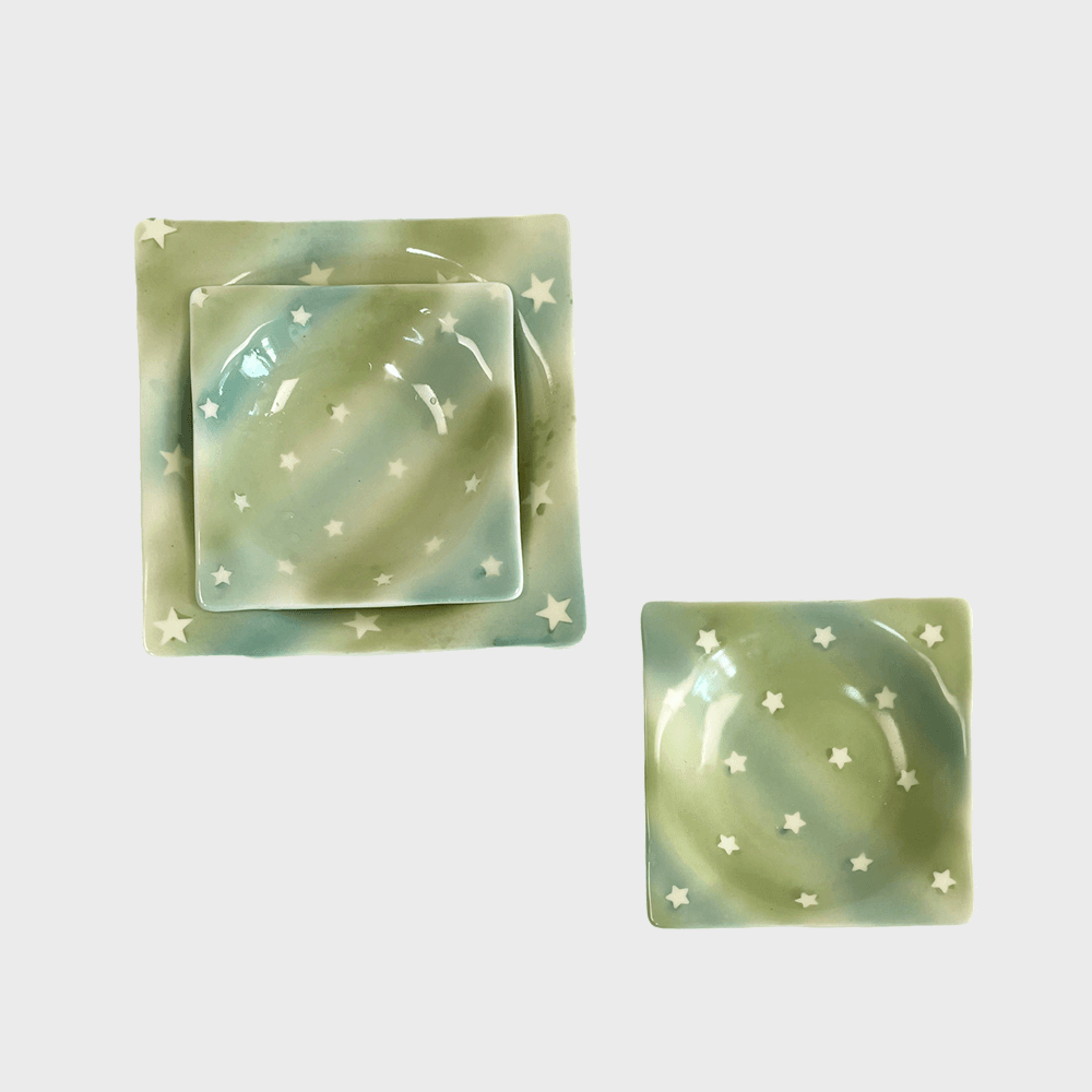 twinkle square bowl SET(M1+S2)  트윙클 사각 보울 세트 (3p)