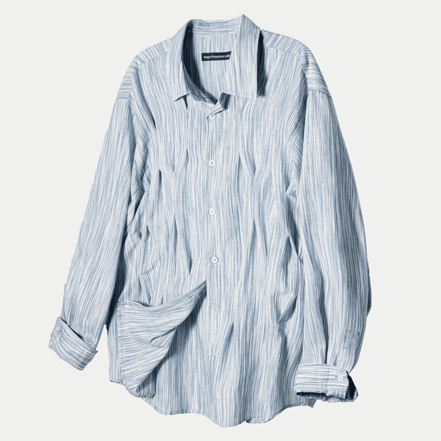 Wave stripe shirt_blue