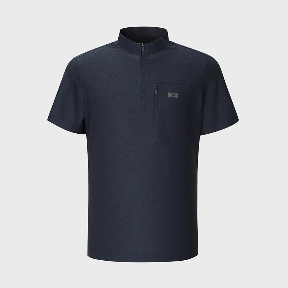 BOOST_ 테크드라이 반팔 집업_Dark Navy_KMM25295N9