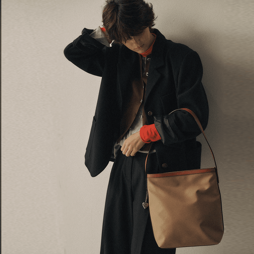 Bulky shoulder bag_Beige Small