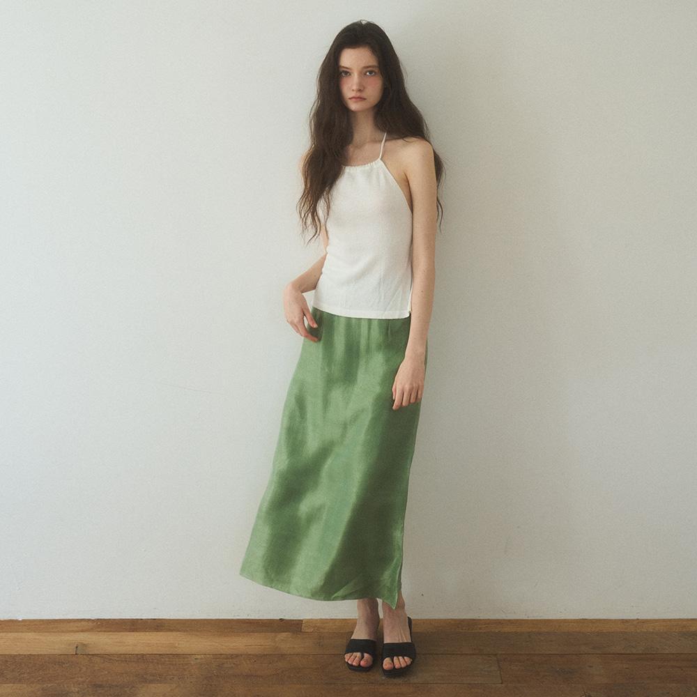 glossy maxi skirt_mint