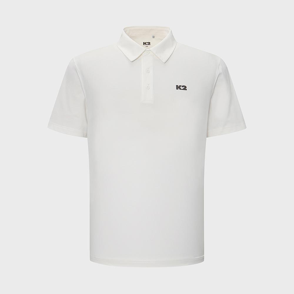 BOOST_반팔 네츄럴 스트레치 폴로 티셔츠_Off White_KMM25285W3