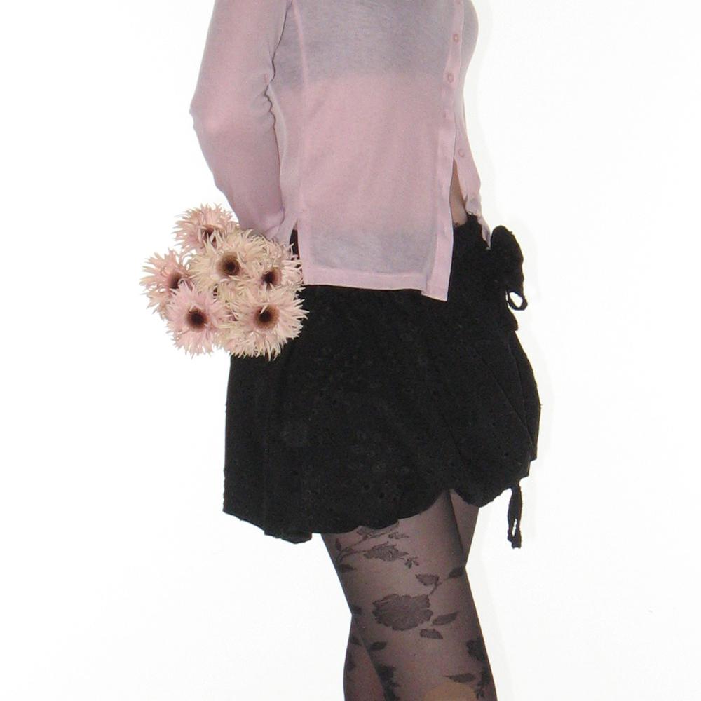 ROSE PUNCHING BALLOON SKIRT_BLACK