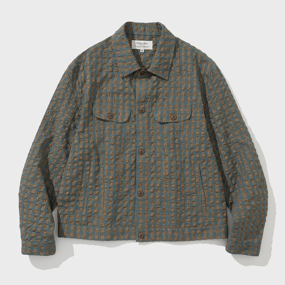 type-3 check trucker jacket green
