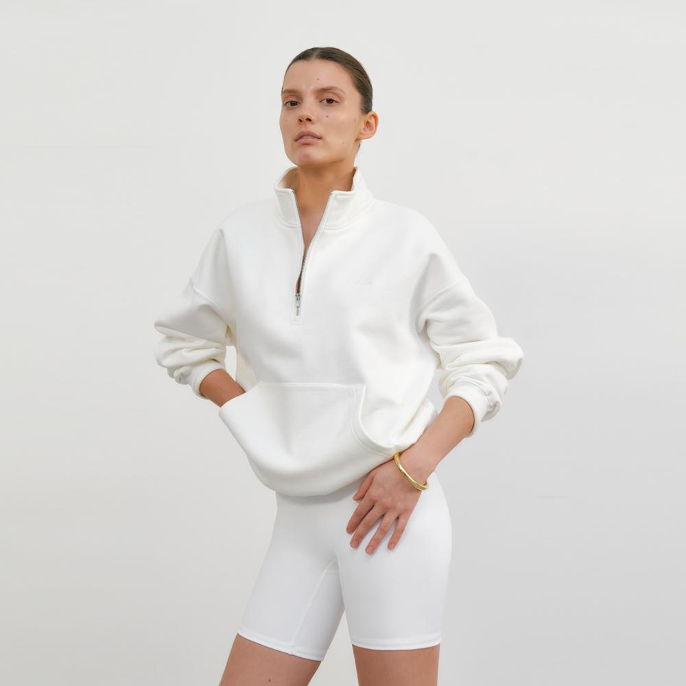 [6차] Half-Zip Sweatshirt - White