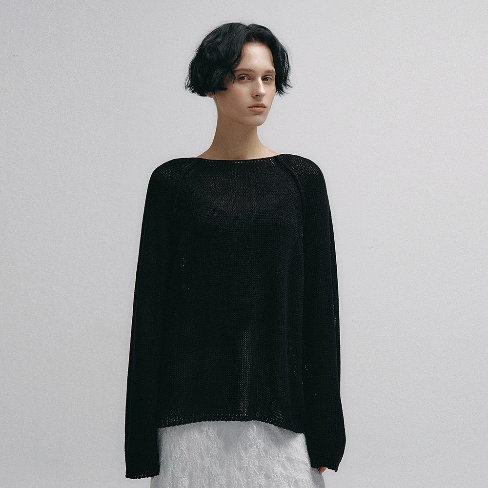 Drop Raglan Over-Fit Knit (Black)