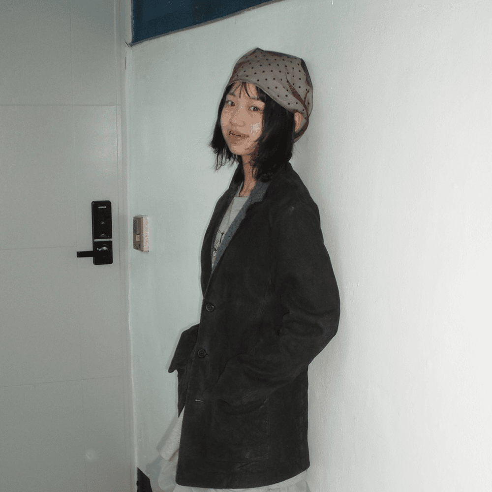 LAYERED DOT SCARF (IVORY BROWN)