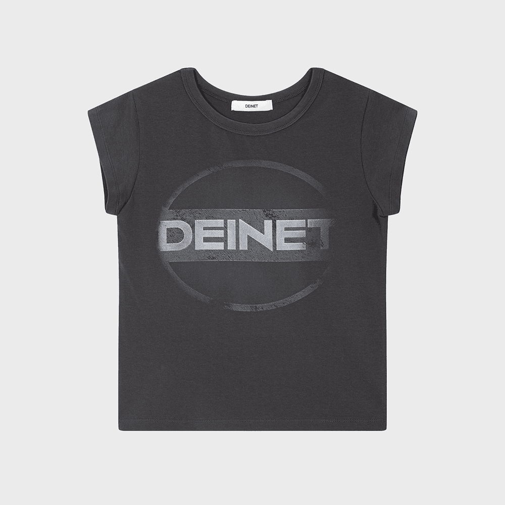 VINTAGE GRAPHIC CROPPED T-SHIRTS IN CHARCOAL