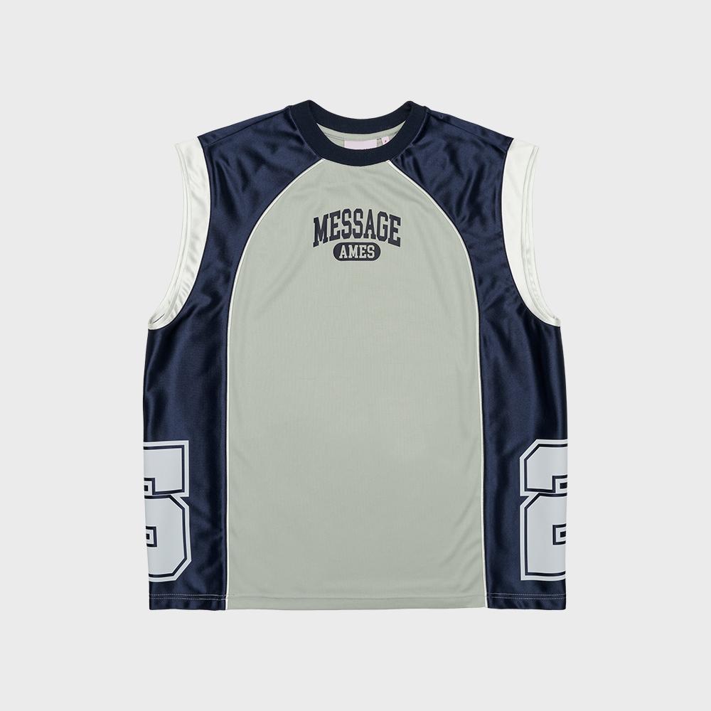 SPORTY SLEEVELESS JERSEY NAVY