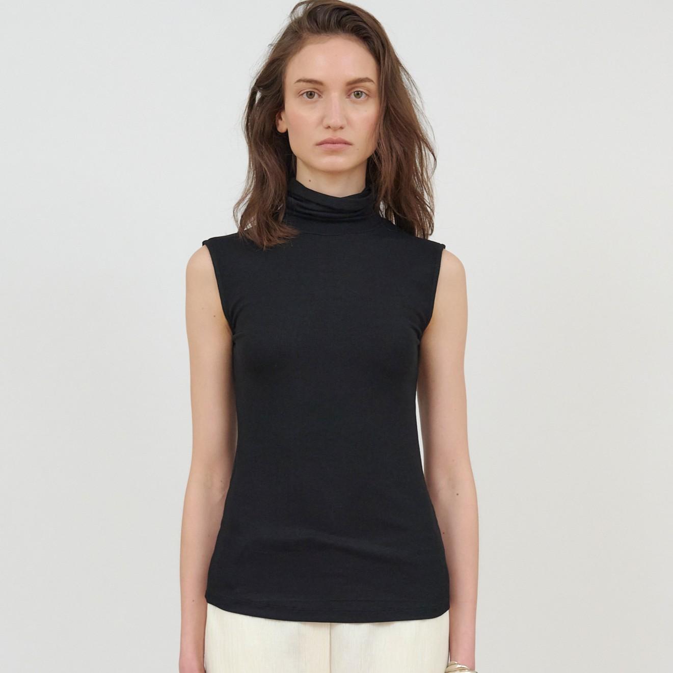 Lea Roll-neck Sleeveless [Black]