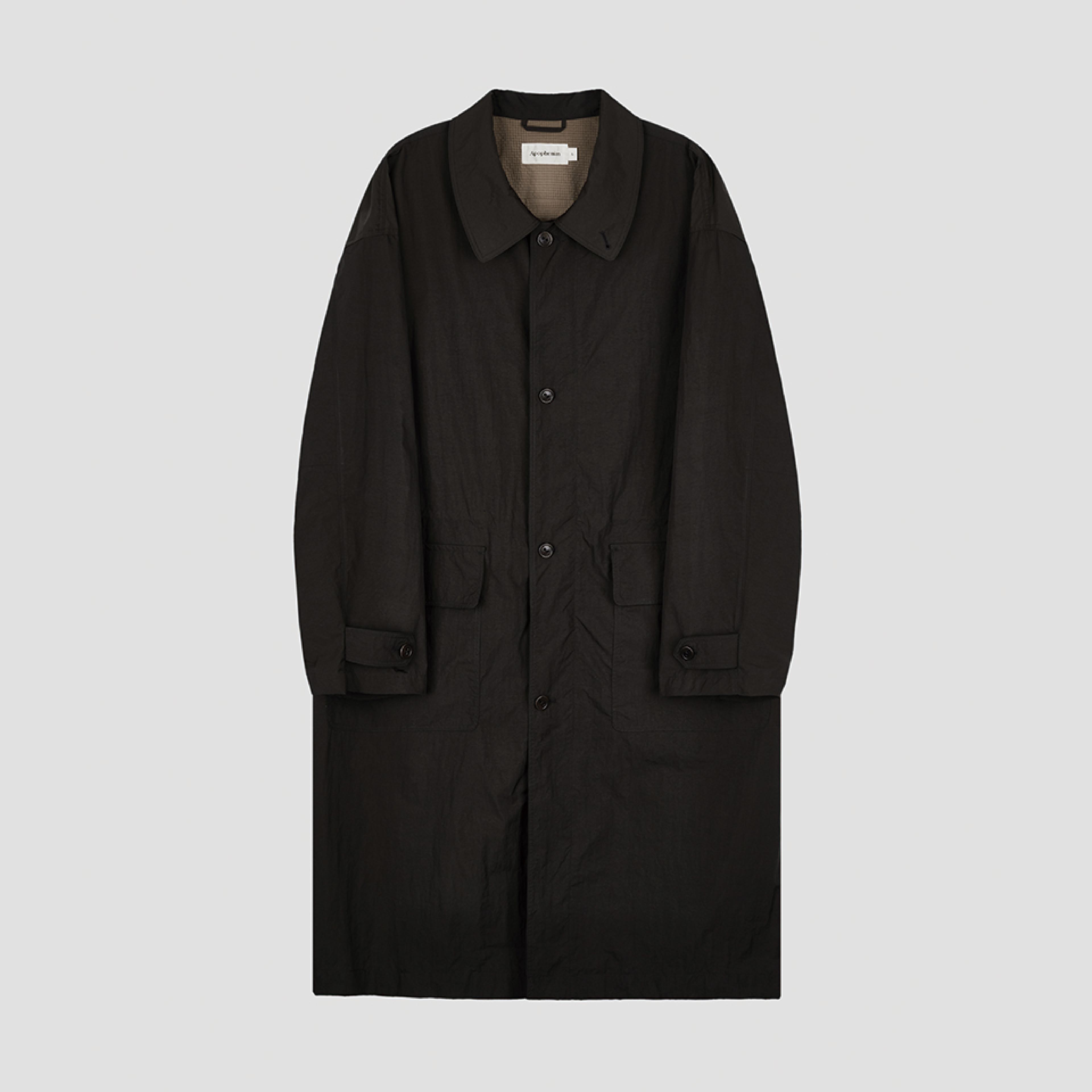 Ripstop Nylon Packable Coat_Brown