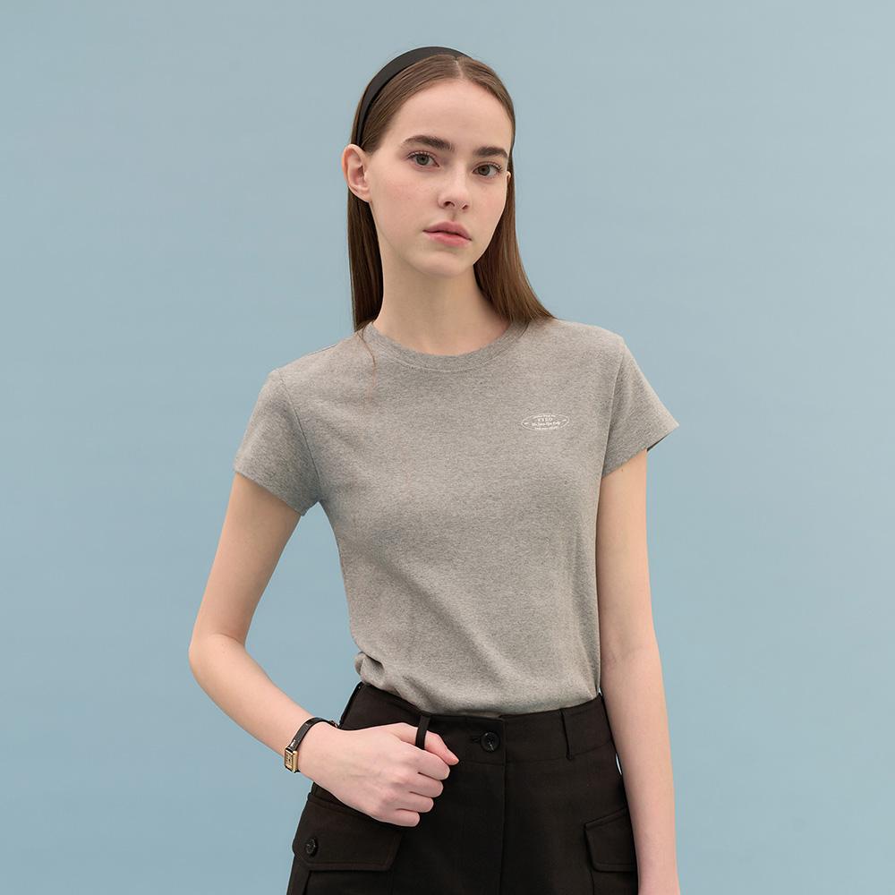 [9차] Classic Logo Cotton T-shirt (Melange Gray)