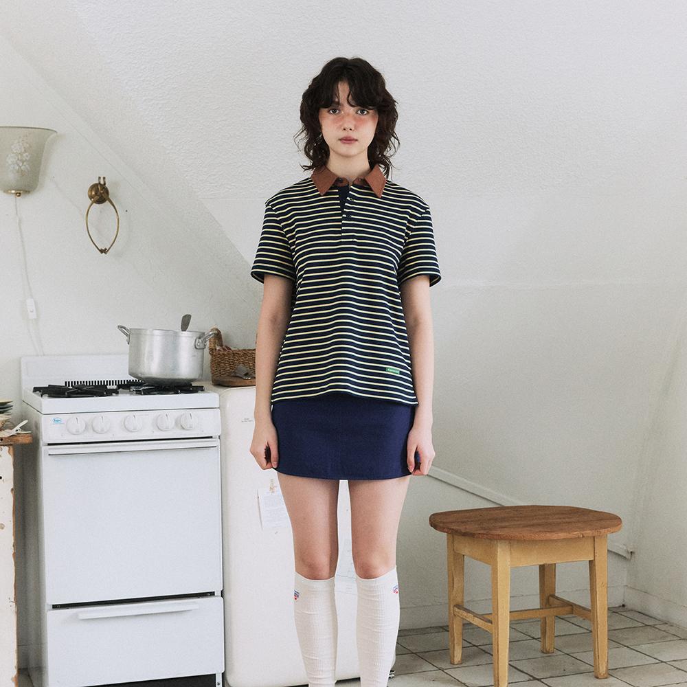 Stripe Polo Tee (Navy)