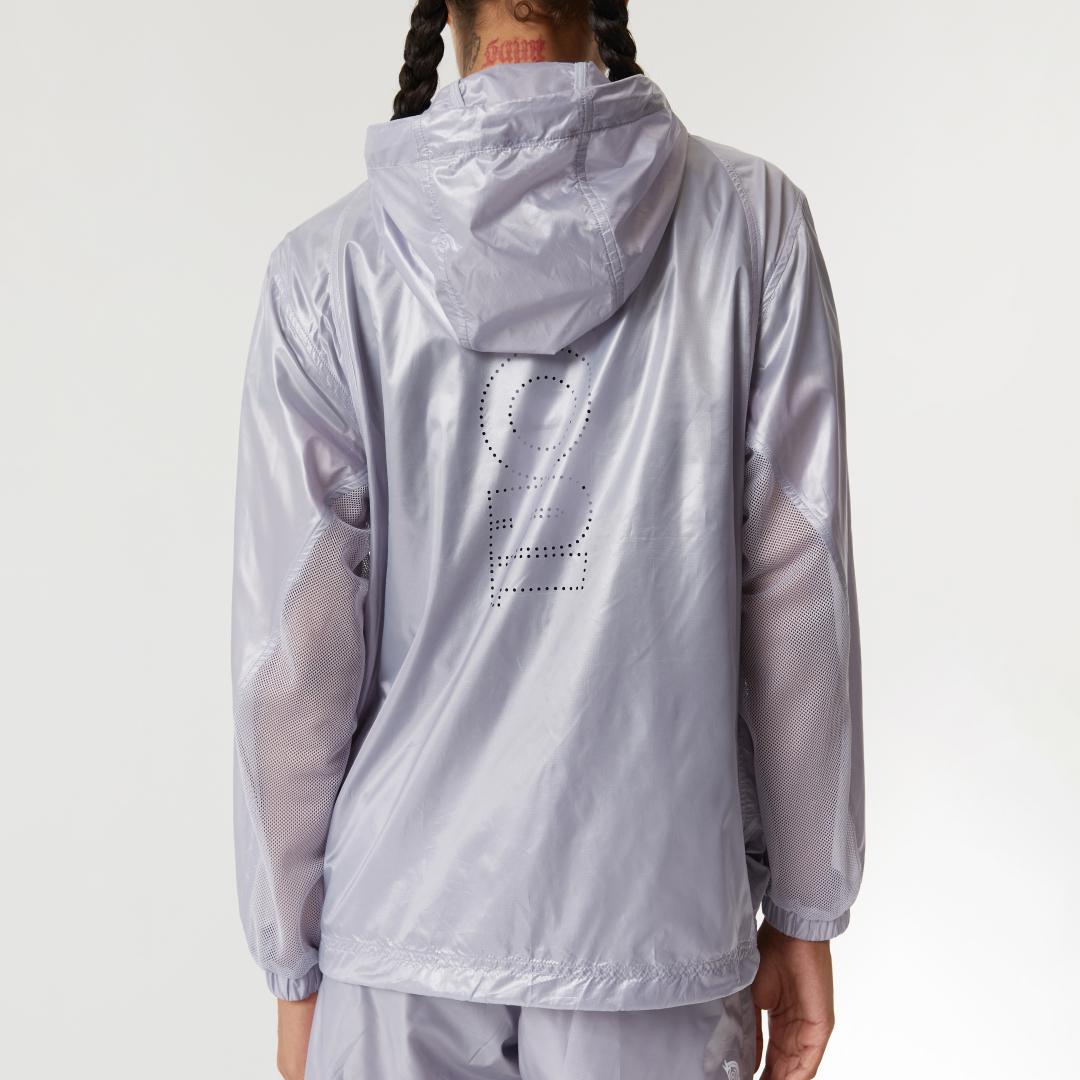GLOSSY HOODED LIGHTWEIGHT JACKET-LAVENDER
