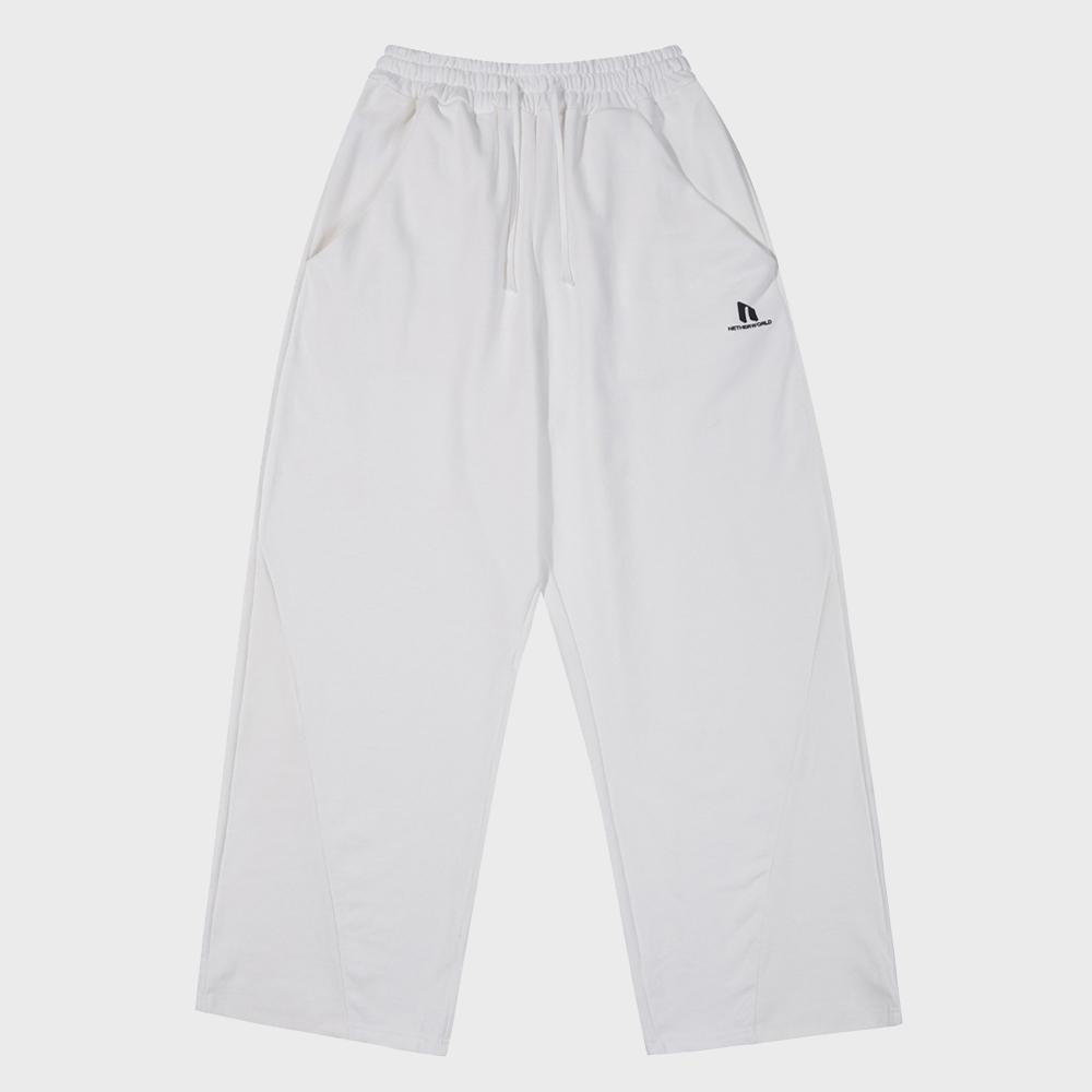 SPORTY LOGO SWEATPANTS SOFT WHITE