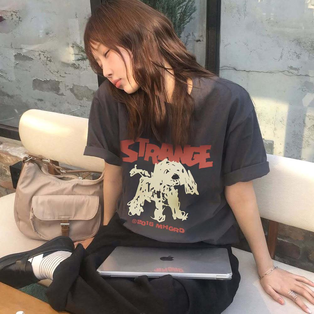 STRANGE PUPPY TEE CHARCOAL(MG2FMMT506A)