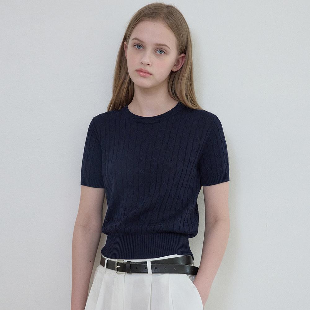 Washable Chloe Half Round Knit_NAVY(WC25-KN22)
