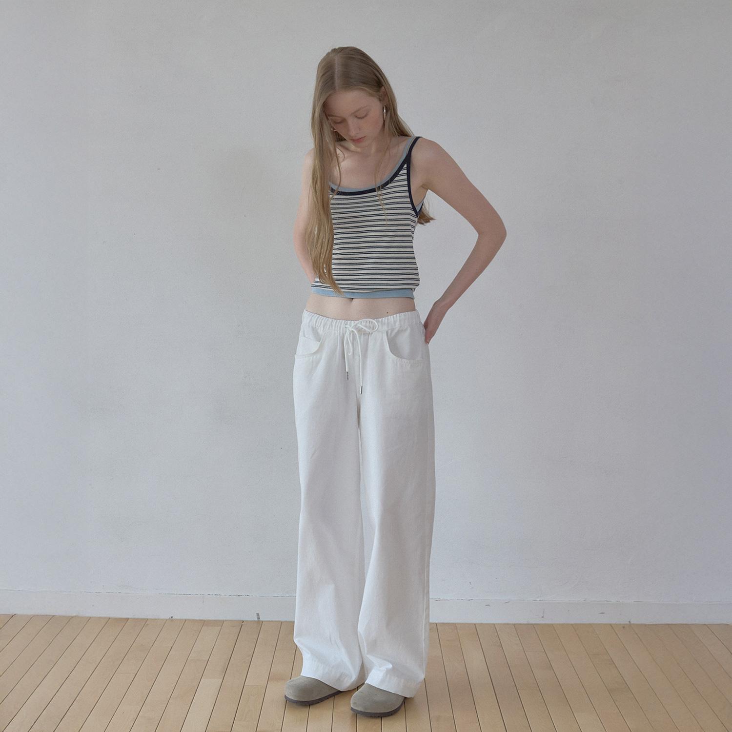 worn cotton pants (white)