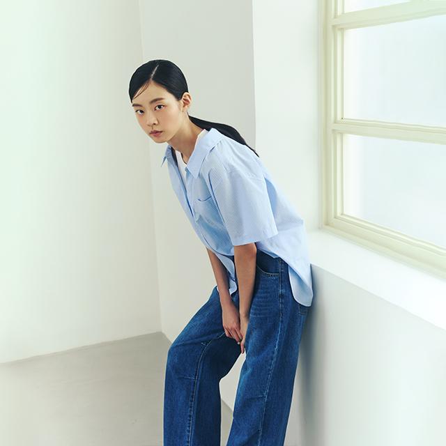 나시 레이어드 스트라이프셔츠 AR2WB563